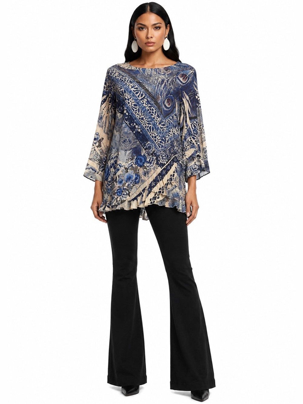 Style & Co Floral Blue Shirt